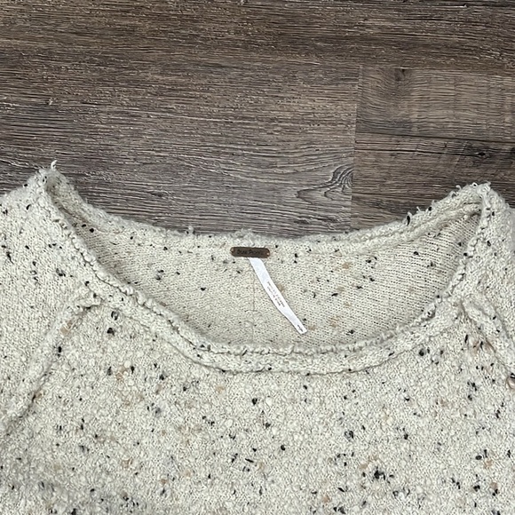 Free People Wool Blend Marsala Tweed Sweater Sz S Nub Oversized Pullover Texture - Picture 14 of 15